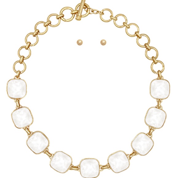 Faceted Stone Linked Necklace Set - Picture 1 of 2